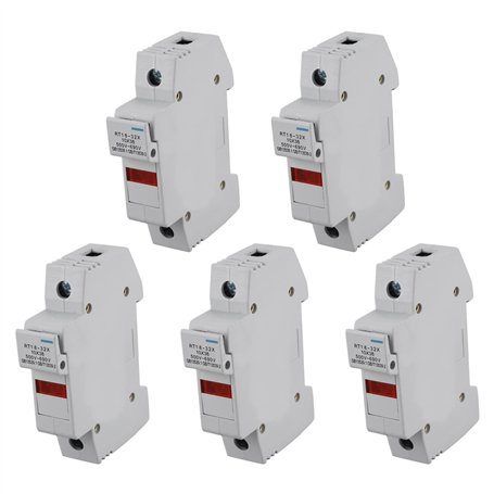 KVSERT Lot de 5 porte-fusibles RT18-32X AC 380 V 32 A 1 pôle 10 x 38 mm