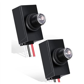 Okeeyseda 2 PCS Capteur Crépusculaire en Plastique avec Capteur de Lumière Photoélectrique pour L'Éclairage Extérieur 120-277V I