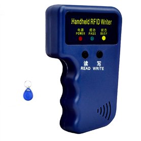 Juqoyue Lecteur de Carte RFID 125Khz + 1 Kit de Porte-Clés Copieur Écrivain Duplicateur Programmeur Copie de Carte ID EM4305 T55