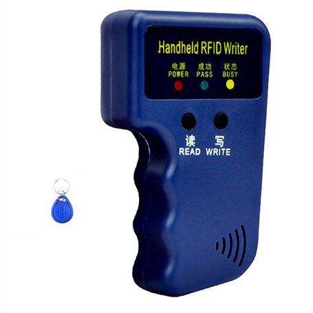 Juqoyue Lecteur de Carte RFID 125Khz + 1 Kit de Porte-Clés Copieur Écrivain Duplicateur Programmeur Copie de Carte ID EM4305 T55