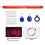 Juqoyue Lecteur de Carte RFID 125Khz + 1 Kit de Porte-Clés Copieur Écrivain Duplicateur Programmeur Copie de Carte ID EM4305 T55