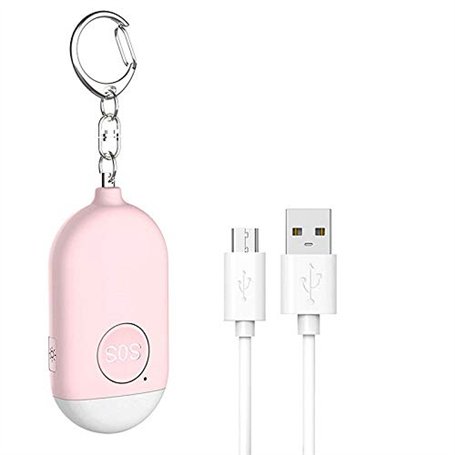 Alarme Personnel Rechargeable Étanche Autodéfense D'urgence Alarme Viol Sifflet de Sécurité pour Femmes Enfants âgés