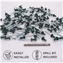 SKIR'CO Lot de 100 rivets aveugles peints 4,0 x 10 mm en aluminium avec foret inclus (vert chromé RAL 6020)