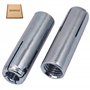 SKIR'CO Lot de 4 chevilles M12 x 50 mm - Manchon d'extension pour boulons - Chevilles murales - Ancrage pour béton