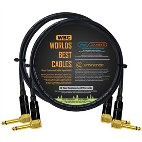 Van Damme Pro Grade Classic XKE Lot de 2 câbles de raccordement ultra-flexibles multi-blindés pour pédale d'effets de guitare ba