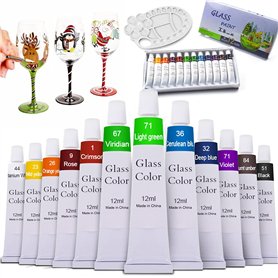 Happlee Peinture de Verre de 12 Couleurs avec