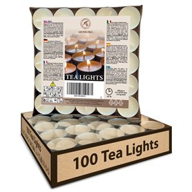 Bougies Chauffe-plat - Lot de 100 - Sans Parfum - Cadeau bougie - Lumière Chaude Naturelle - Détente - Flamme délicate - Décorat