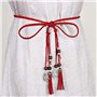 BYFRI Taille Femmes corde avec pompons et perles à la main Ceinture pour dames Robe