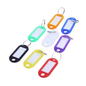 zabeto 32X éTiquettes D'Identification de Porte-CléS en Plastique Multicolores Porte-CléS éTiquettes de Bagages avec Porte-CléS