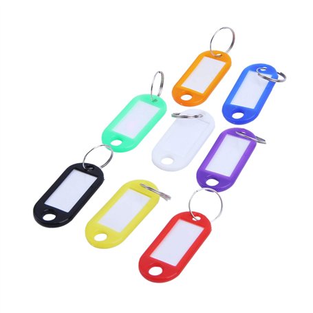 zabeto 32X éTiquettes D'Identification de Porte-CléS en Plastique Multicolores Porte-CléS éTiquettes de Bagages avec Porte-CléS