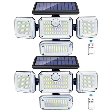 SUPIRING Lampes solaires avec capteur de mouvement pour extérieur 333 lumières d'inondation LED