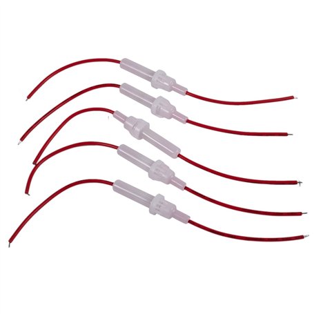 Hztuang 5Pcs Porte-fusible en Tube du Type de Capuchon Inline a vis Blanc et Rouge 6mm x 30mm