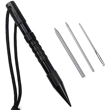HLELU 4 PièCes SéRies Spike avec Aiguilles à LaçAge/Fids pour Paracord ou Travail en Cuir Paracord Set Aiguilles à Coudre Paraco