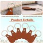yomoe Lot de 50 porte-clés vierges en cuir marron avec rivets pour clé de voiture, porte de maison, petite décoration, cadeau fa
