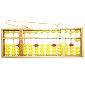 Sujurio Boulier Chinois Boulier Antidérapant Grande Taille Cintre en Bois avec 13 Colonnes Outil Soroban Chinois en Mathématique