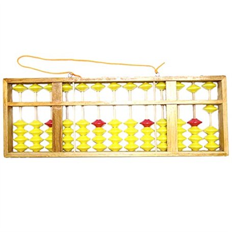 Sujurio Boulier Chinois Boulier Antidérapant Grande Taille Cintre en Bois avec 13 Colonnes Outil Soroban Chinois en Mathématique
