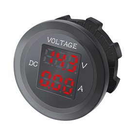 Phyachelo Voiture LED VoltmèTre NuméRique DC 12V/24V LED Double VoltmèTre AmpèRemèTre Jauge de Tension pour Voiture Bateau Unive