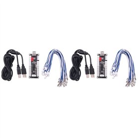 rieder 2X Zero Retardez Arcade USB Pc Encodeur Au Joystick pour Mame Jamma et Autres Jeux de Combat Pc