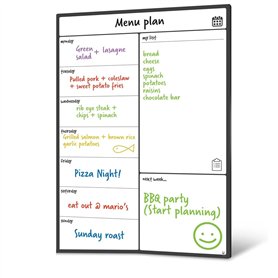 Reykentu Tableau Blanc Magnétique Calendrier de Réfrigérateur Planificateur de Repas et Liste de Courses Tableau Blanc - Tableau