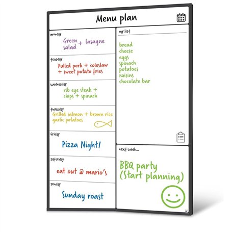 Reykentu Tableau Blanc Magnétique Calendrier de Réfrigérateur Planificateur de Repas et Liste de Courses Tableau Blanc - Tableau