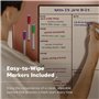 Reykentu Tableau Blanc Magnétique Calendrier de Réfrigérateur Planificateur de Repas et Liste de Courses Tableau Blanc - Tableau