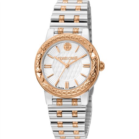 Roberto Cavalli by Franck Muller Femmes Analogique Quartz Montre avec Bracelet en Acier Inoxydable RV1L188M0101