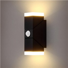 Combuh IP65 Applique Mural Luminaire Exterieur avec Detecteur de Mouvement 12W Moderne Lampe Murale Blanc Chaud 3000K Eclairage