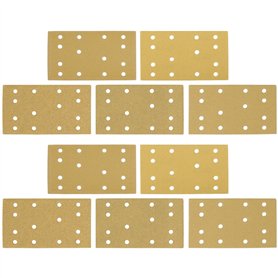 OTOTEC Lot de 50 disques abrasifs rectangulaires à 14 trous pour ponceuse orbitale manuelle Jaune 133 x 80 mm