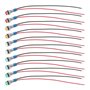 EMSea Lot de 10 voyants lumineux LED en métal 6 mm 12-24 V étanches avec fil pour voitures