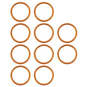 EMSea Lot de 10 Joints d'étanchéité pour Collecteur 28 X 34 X 2 Mm en Métal Creux Cuivré pour Tuyau d'échappement de Moto Compat