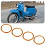 EMSea Lot de 10 Joints d'étanchéité pour Collecteur 28 X 34 X 2 Mm en Métal Creux Cuivré pour Tuyau d'échappement de Moto Compat