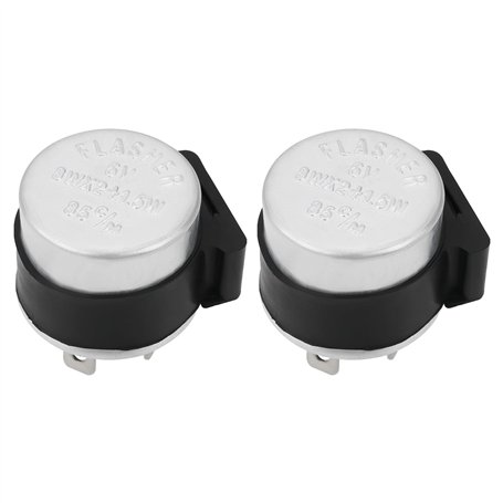 YINETTECH Lot de 2 Relais Clignotants à 2 Broches pour Moto 6 V avec Couvercle 18-23 W Compatible avec La Plupart des Motos Et V