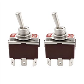 YINETTECH 2pcs Interrupteurs à Bascule à 6 Broches 250 VCA 15 A - 125 VCA 20 A Bipolaire à Double Sens 2 Positions à Verrouillag