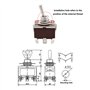 YINETTECH 2pcs Interrupteurs à Bascule à 6 Broches 250 VCA 15 A - 125 VCA 20 A Bipolaire à Double Sens 2 Positions à Verrouillag