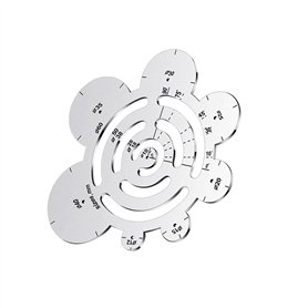 Ocnvlia Cercle Rond de RèGle de Coupe D'Angle en MéTal D'Outils de Coupe en Cuir pour des Projets en Cuir de Dessin de Travail d