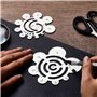 Ocnvlia Cercle Rond de RèGle de Coupe D'Angle en MéTal D'Outils de Coupe en Cuir pour des Projets en Cuir de Dessin de Travail d