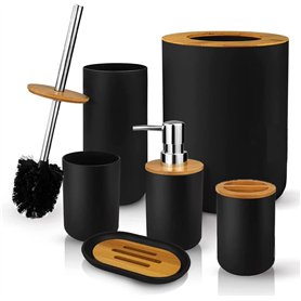 Tiamu Ensemble d'accessoires de Salle de Bain en Bambou