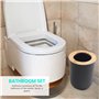 Tiamu Ensemble d'accessoires de Salle de Bain en Bambou, Bouteilles de Lotion, Porte-Brosse à Dents, Tasse à Dents, Porte-Savon,