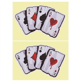 VGOL 2pcs Autocollant de Voiture Poker A Cartes à Jouer Décoration Auto-Adhésif de Voiture Accessoires pour Voiture Bagages Pare