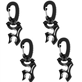 BOFRHME 4 PièCes SéRies PlongéE sous-Marine Double Support de Tuyau Pince PlongéE sous-Marine Double BCD Pince de Tuyau Accessoi