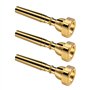 Yuikome Lot de 3 embouts en laiton pour trompette 3C 5C 7C Trompette pour débutants (doré)