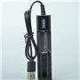 Lrtzizy Chargeur de Batterie Rechargeable Universel à Chargement USB 1 Slot Chargeur de Batterie au Lithium pour 18650 26650 145