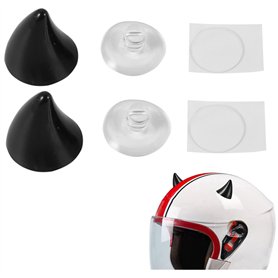 HICCYRODLY Casque de moto coin corne accessoires de décoration élastique ventouse corne décoration tête couverture noire