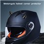 HICCYRODLY Casque de moto coin corne accessoires de décoration élastique ventouse corne décoration tête couverture noire