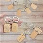 Niejgay 60 PièCes SéRies Vierge Arrondi Porte-CléS en Bois Bricolage Porte-CléS en Bois Porte-CléS Peut êTre Gravé de Bricolage