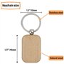 Niejgay 60 PièCes SéRies Vierge Arrondi Porte-CléS en Bois Bricolage Porte-CléS en Bois Porte-CléS Peut êTre Gravé de Bricolage