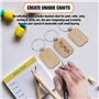 Niejgay 60 PièCes SéRies Vierge Arrondi Porte-CléS en Bois Bricolage Porte-CléS en Bois Porte-CléS Peut êTre Gravé de Bricolage