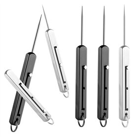 Geieold 6 PièCes de Cure-Dents Portables en Titane Porte-Cure-Dents en MéTal pour Cure-Dents en Plein Air pour Pique-Nique et Ca