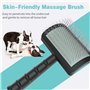 Uxsjakjsd Brosse fixe pour chien - Brosse extra longue pour grands chiens - Toilettage des animaux de compagnie - Brosse métalli