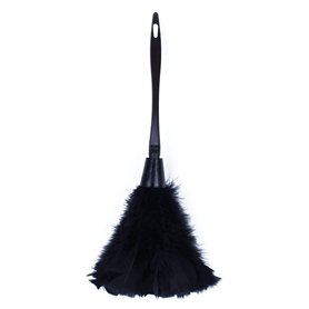 Geieold 1 Pc Plumeau De Dinde À La Mode avec Poignée en Plastique Noir Outil De Nettoyage (Noir) 35Cm